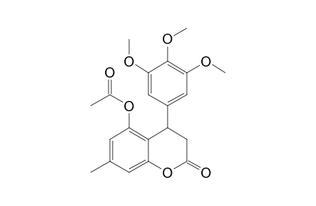 (+/-)-5-ACETOXY-7-METHYL-4-(3',4',5'-TRIMETHOXYPHENYL)-3,4-DIHYDROCOUMARIN