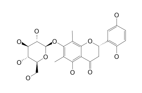 MYRCIACITRIN-I;6,8-DIMETHYL-5,7,2',5'-TETRAHYDROXYFLAVANONE-7-O-BETA-D-GLUCOPYRANOSIDE