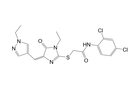 N-(2,4-dichlorophenyl)-2-({(4E)-1-ethyl-4-[(1-ethyl-1H-pyrazol-4-yl)methylene]-5-oxo-4,5-dihydro-1H-imidazol-2-yl}sulfanyl)acetamide