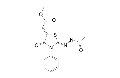METHYL-2-[2-(2-ACETYLHYDRAZONO)-4-OXO-3-PHENYL-1,3-THIAZOLAN-5-YLIDEN]-ACETATE