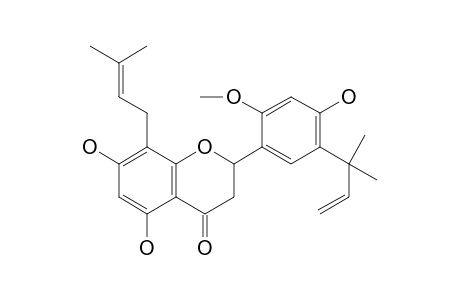 2(S)-5'-(1''',1'''-DIMETHYLALLYL)-8-(3'',3''-DIMETHYLALLYL)-2'-METHOXY-4',5,7-TRIHYDROXYFLAVANONE