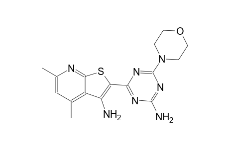 2-(4-amino-6-morpholin-4-yl-1,3,5-triazin-2-yl)-4,6-dimethylthieno[2,3-b]pyridin-3-amine