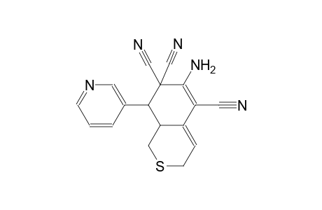 1H-2-benzothiopyran-5,7,7(3H)-tricarbonitrile, 6-amino-8,8a-dihydro-8-(3-pyridinyl)-