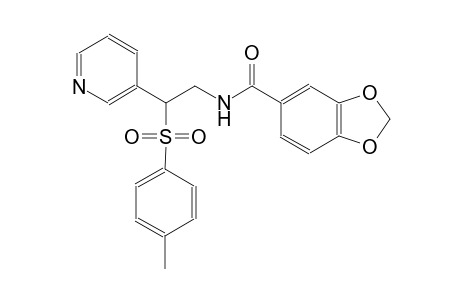 1,3-benzodioxole-5-carboxamide, N-[2-[(4-methylphenyl)sulfonyl]-2-(3-pyridinyl)ethyl]-