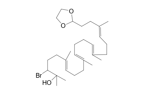 (6E,10E,14E,18E)-3-Bromo-21-(1,3-dixolan-2-yl)-2,6,10,15,19-pentamethylhenicosa-6,10,14,18-tetraen-2-ol