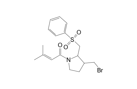 N-(3,3-Dimethylacryloyl)-3-(bromomethyl)-2-[(phenylsulfonyl)methyl]pyrrolidine