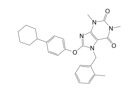 8-(4-Cyclohexylphenoxy)-1,3-dimethyl-7-(2-methylbenzyl)-3,7-dihydro-1H-purine-2,6-dione