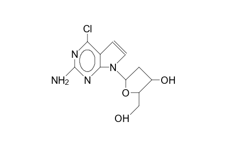 2-Amino-4-chloro-7-(2-deoxy-B-erythro-pentofuranosyl)-7H-pyrrolo(2,3-D)pyrimidine