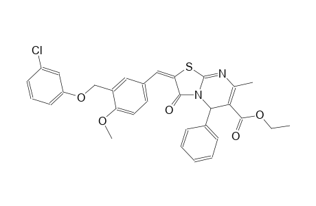 ethyl (2E)-2-{3-[(3-chlorophenoxy)methyl]-4-methoxybenzylidene}-7-methyl-3-oxo-5-phenyl-2,3-dihydro-5H-[1,3]thiazolo[3,2-a]pyrimidine-6-carboxylate