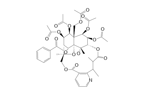 CANGORININE-E-I;7-(ACETYLOXY)-O(5)-BENZOYL-O(5)-DEACETYL-7-DEOXOEVONINE