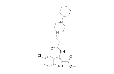 5-Chloro-3-[3-(4-cyclohexylpiperazino)propanoylamino]-1H-indole-2-carboxylic acid methyl ester