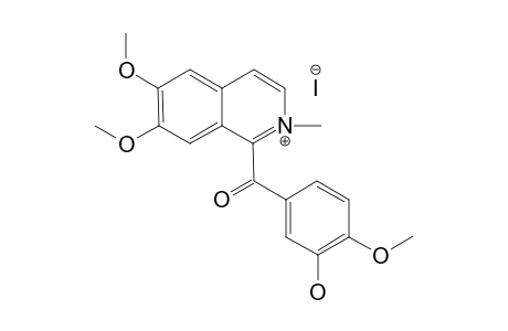2-METHYL-6,7-DIMETHOXY-3'-HYDROXY-4'-METHOXYOXOBENZYLISOQUINOLINE-IODIDE