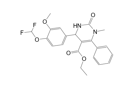 ethyl 4-[4-(difluoromethoxy)-3-methoxyphenyl]-1-methyl-2-oxo-6-phenyl-1,2,3,4-tetrahydro-5-pyrimidinecarboxylate