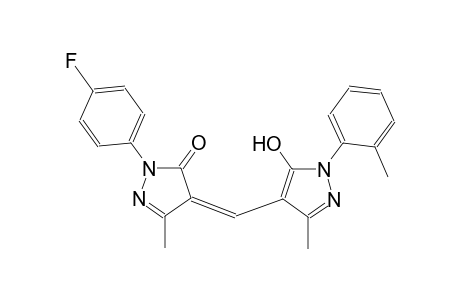 (4Z)-2-(4-fluorophenyl)-4-{[5-hydroxy-3-methyl-1-(2-methylphenyl)-1H-pyrazol-4-yl]methylene}-5-methyl-2,4-dihydro-3H-pyrazol-3-one