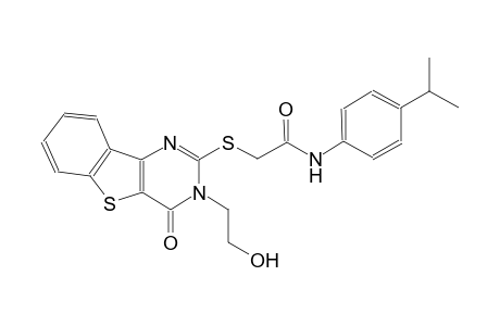 2-{[3-(2-hydroxyethyl)-4-oxo-3,4-dihydro[1]benzothieno[3,2-d]pyrimidin-2-yl]sulfanyl}-N-(4-isopropylphenyl)acetamide