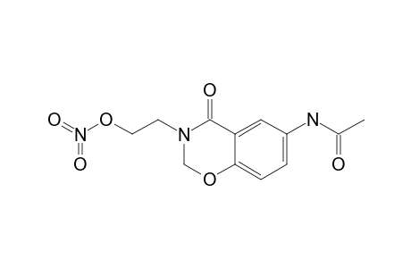 nitric acid 2-(6-acetamido-4-keto-2H-1,3-benzoxazin-3-yl)ethyl ester