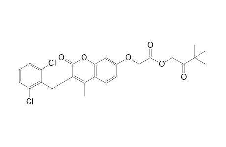 {[3-(2,6-dichlorobenzyl)-4-methyl-2-oxo-2H-1-benzopyran-7-yl]oxy}acetic acid, 3,3-dimethyl-2-oxobutyl ester
