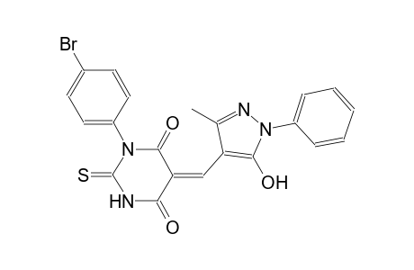 (5Z)-1-(4-bromophenyl)-5-[(5-hydroxy-3-methyl-1-phenyl-1H-pyrazol-4-yl)methylene]-2-thioxodihydro-4,6(1H,5H)-pyrimidinedione