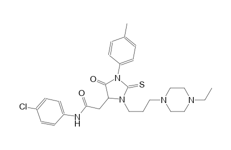 N-(4-chlorophenyl)-2-[3-[3-(4-ethyl-1-piperazinyl)propyl]-1-(4-methylphenyl)-5-oxo-2-thioxo-4-imidazolidinyl]acetamide