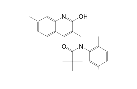 N-(2,5-dimethylphenyl)-N-[(2-hydroxy-7-methyl-3-quinolinyl)methyl]-2,2-dimethylpropanamide