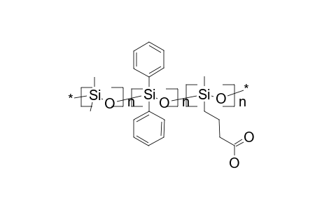 Poly(dimethylsiloxane)-b-poly(diphenylsiloxane)-b-poly(methyl-omega-carboxypropylsiloxane)