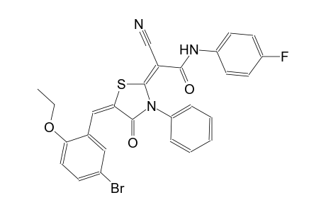 (2E)-2-[(5E)-5-(5-bromo-2-ethoxybenzylidene)-4-oxo-3-phenyl-1,3-thiazolidin-2-ylidene]-2-cyano-N-(4-fluorophenyl)ethanamide