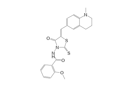 benzamide, 2-methoxy-N-[(5Z)-4-oxo-5-[(1,2,3,4-tetrahydro-1-methyl-6-quinolinyl)methylene]-2-thioxothiazolidinyl]-
