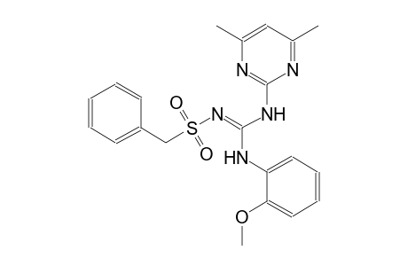 N-[(E)-[(4,6-dimethyl-2-pyrimidinyl)amino](2-methoxyanilino)methylidene](phenyl)methanesulfonamide