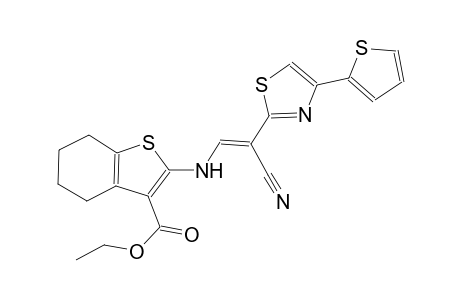 ethyl 2-({(E)-2-cyano-2-[4-(2-thienyl)-1,3-thiazol-2-yl]ethenyl}amino)-4,5,6,7-tetrahydro-1-benzothiophene-3-carboxylate