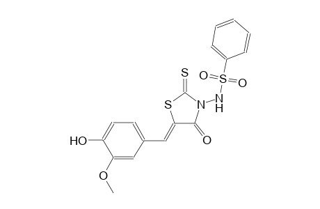 N-[(5Z)-5-(4-hydroxy-3-methoxybenzylidene)-4-oxo-2-thioxo-1,3-thiazolidin-3-yl]benzenesulfonamide