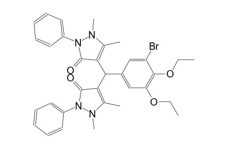 4-[(3-bromo-4,5-diethoxyphenyl)(1,5-dimethyl-3-oxo-2-phenyl-2,3-dihydro-1H-pyrazol-4-yl)methyl]-1,5-dimethyl-2-phenyl-1,2-dihydro-3H-pyrazol-3-one