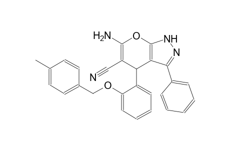 6-amino-4-{2-[(4-methylbenzyl)oxy]phenyl}-3-phenyl-1,4-dihydropyrano[2,3-c]pyrazole-5-carbonitrile