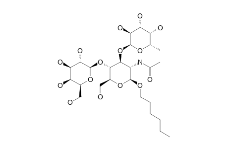NORMAL-HEXYL-2-ACETAMIDO-2-DEOXY-3-O-(ALPHA-L-FUCOPYRANOSYL)-4-O-(BETA-D-GALACTOPYRANOSYL)-BETA-D-GLUCOPYRANOSIDE