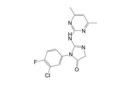 3-(3-chloro-4-fluorophenyl)-2-[(4,6-dimethyl-2-pyrimidinyl)amino]-3,5-dihydro-4H-imidazol-4-one