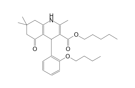 pentyl 4-(2-butoxyphenyl)-2,7,7-trimethyl-5-oxo-1,4,5,6,7,8-hexahydro-3-quinolinecarboxylate