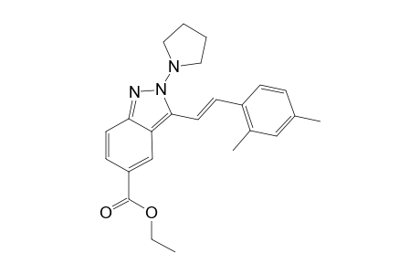(E)-ethyl-3-(2,4-dimethylstyryl)-2-(pyrrolidin-1-yl)-2H-indazole-5-carboxylate