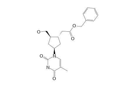 BENZYL-(+/-)-T-2-(HYDROXYMETHYL)-T-4-(1,2,3,4-TETRAHYDRO-5-METHYL-2,4-DIOXOPYRIMIDIN-1-YL)-CYCLOPENTANE-R-1-ACETATE