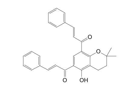 6,8-Bis(cinnamoyl)-3,4-dihydro-2,2-dimethyl-5-hydroxy-2H-benzo[1,2-b]pyran