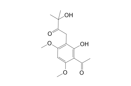 4,6-Dimethoxy-2-hydroxy-3-(3'-hydroxy-3'-methyl-2'-oxobutyl)acetophenone