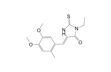 (5Z)-5-(4,5-dimethoxy-2-methylbenzylidene)-3-ethyl-2-thioxo-4-imidazolidinone