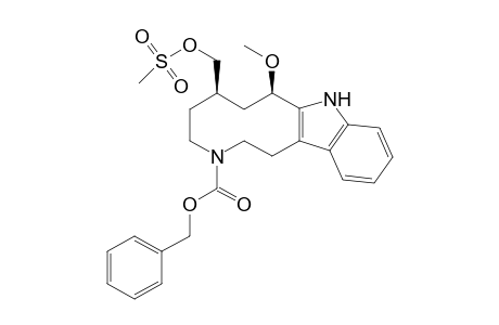 3H-Azecino[5,4-b]indole-3-carboxylic acid, 1,2,4,5,6,7,8,9-octahydro-8-methoxy-6-[[(methylsulfonyl)oxy]methyl]-, phenylmethyl ester, (6R*,8R*)-(.+-.)-