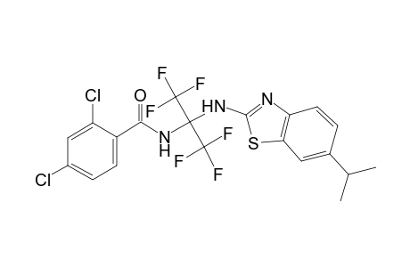 2,4-bis(chloranyl)-N-[1,1,1,3,3,3-hexakis(fluoranyl)-2-[(6-propan-2-yl-1,3-benzothiazol-2-yl)amino]propan-2-yl]benzamide
