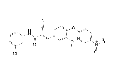 (2E)-N-(3-chlorophenyl)-2-cyano-3-{3-methoxy-4-[(5-nitro-2-pyridinyl)oxy]phenyl}-2-propenamide