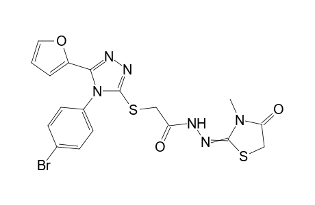 2-((4-(4-Bromophenyl)-5-(furan-2-yl)-4H-1,2,4-triazol-3-yl)thio)-N'-(3-methyl-4-oxothiazolidin-2-ylidene) acetohydrazide