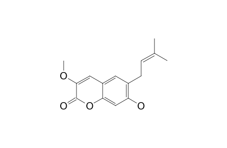 7-HYDROXY-3-METHOXY-6-[3,3-DIMETHYLALLYL]-COUMARIN