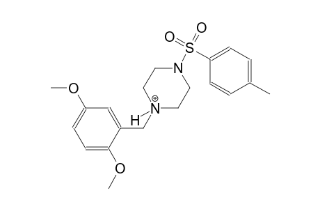 1-(2,5-dimethoxybenzyl)-4-[(4-methylphenyl)sulfonyl]piperazin-1-ium