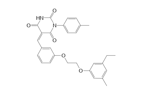 (5Z)-5-[3-[2-(3-ethyl-5-methyl-phenoxy)ethoxy]benzylidene]-1-(p-tolyl)barbituric acid