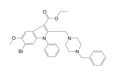 2-[(4-benzylpiperazino)methyl]-6-bromo-5-methoxy-1-phenyl-indole-3-carboxylic acid ethyl ester