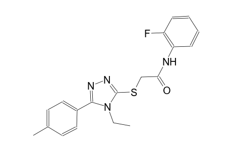 2-{[4-ethyl-5-(4-methylphenyl)-4H-1,2,4-triazol-3-yl]sulfanyl}-N-(2-fluorophenyl)acetamide