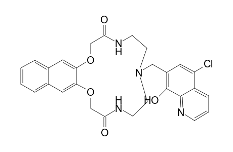 5,6,7,8,9,10-Hexahydro-7-[(5'-chloro-8'-hydroxyquinolin-7'-yl)methyl]-2H-naphtho[2,3-b]-(1,4-dioxa-7,10,13-triaza)cyclopentadecine-3,11(4H,12H)-dione